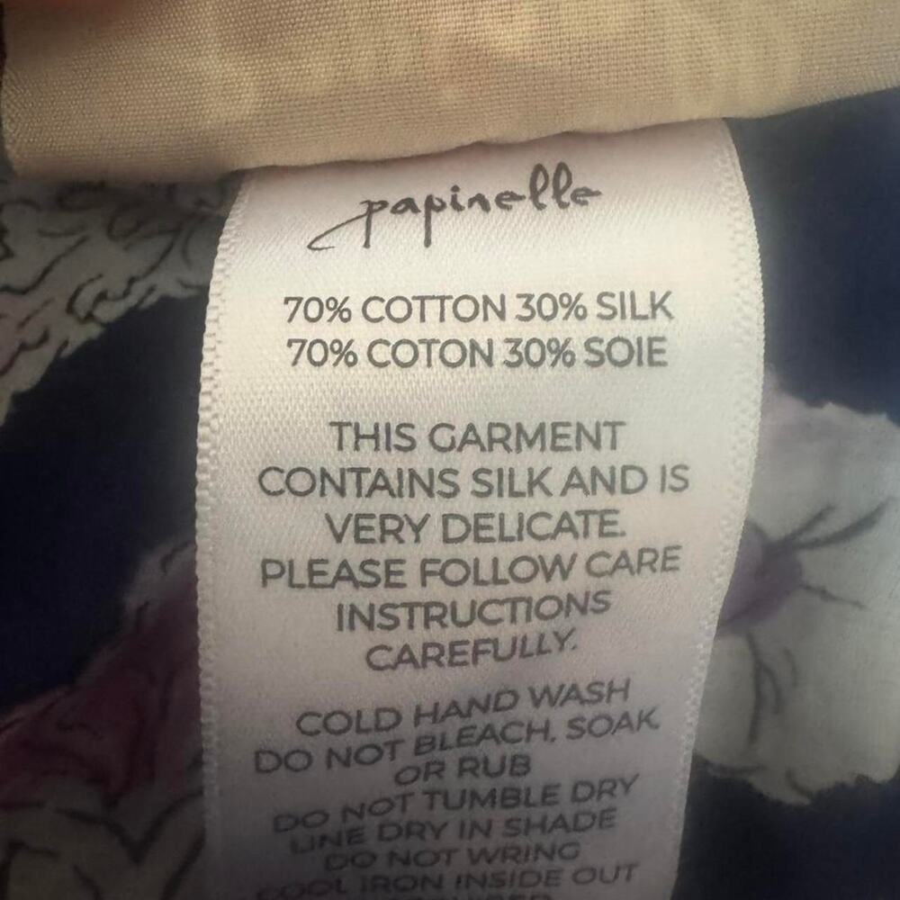 Papinelle Purple Floral Silk Blend Pajama Set size small - Picture 7 of 13